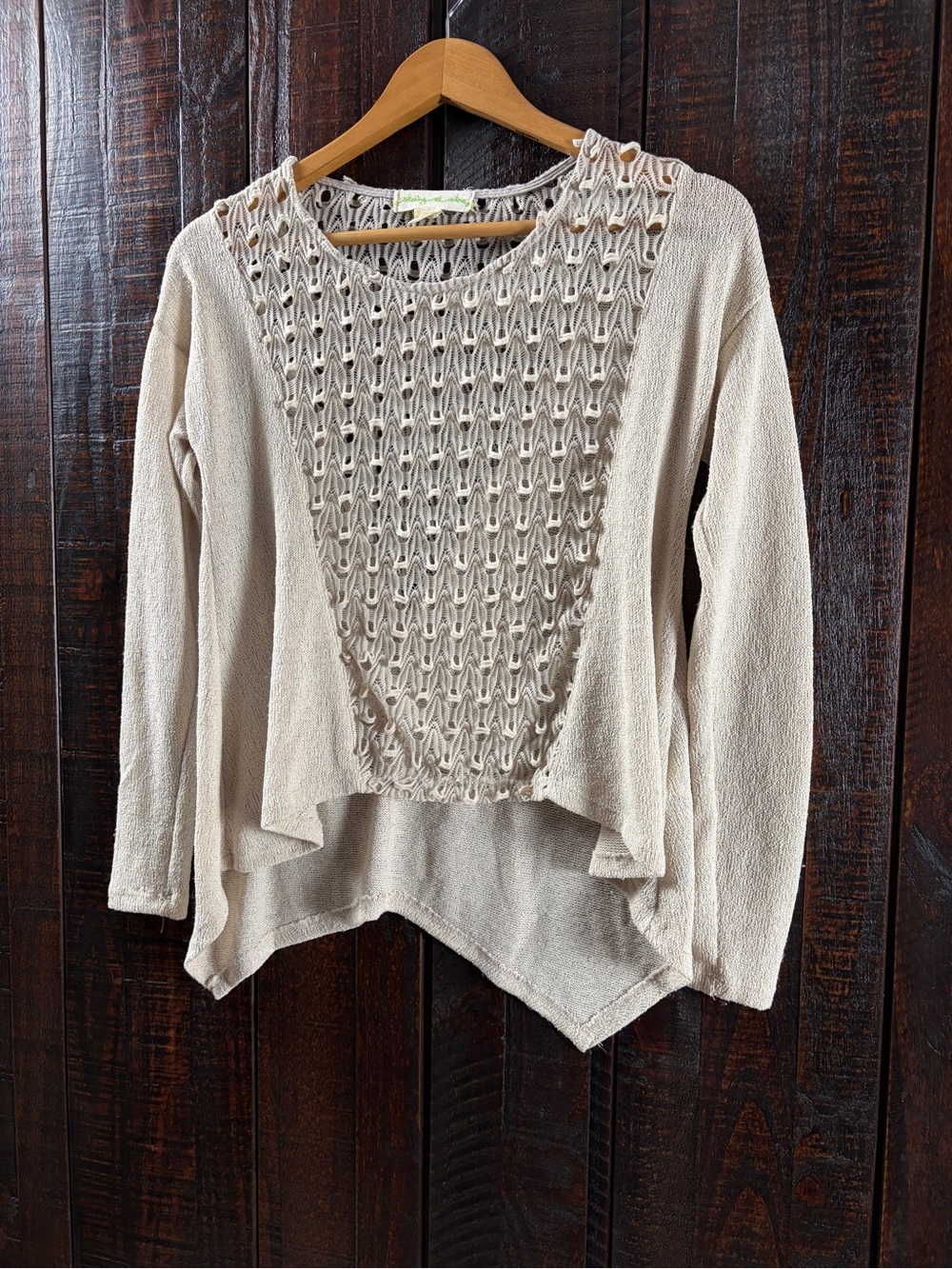 Staring at Stars Lace Textured Knit Sweater Top Small